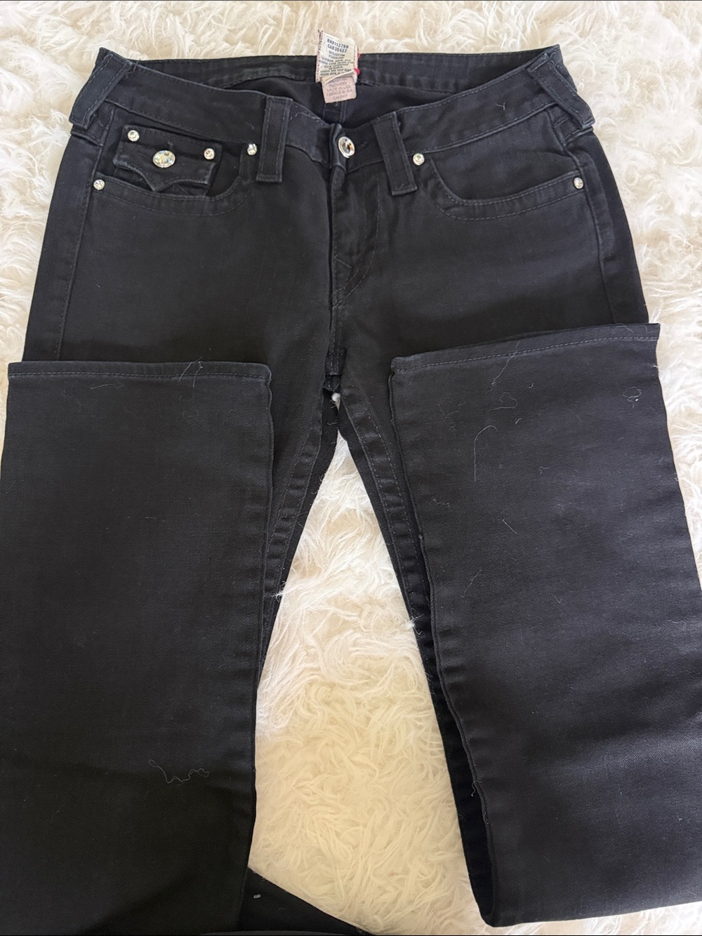 True Religion Women’s Black Bootcut Jeans with Signature Pocket - Picture 11 of 12